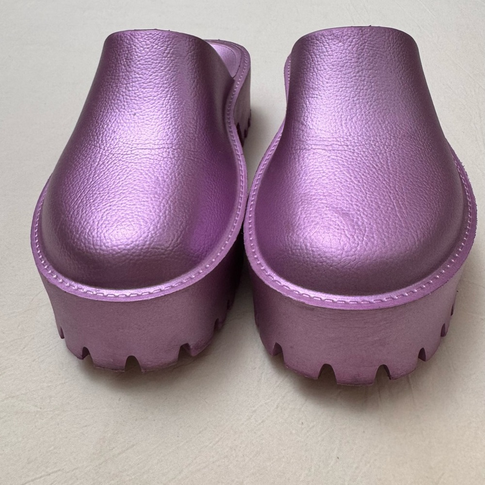 Jeffrey Campbell Metallic Purple Platform Mules - Picture 3 of 6